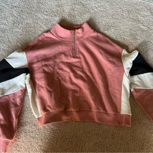 Cropped Quarter Zip Sweater